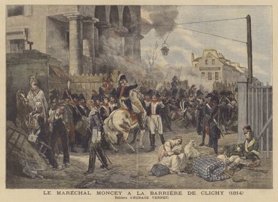 Maarschalk Moncey bij de Clichy-poort in 1814 door after Horace Vernet