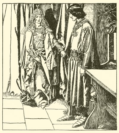 Koningin Morgana verschijnt aan Sir Launcelot door after Howard Pyle