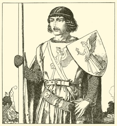 Sir Lamorack van Gales door after Howard Pyle