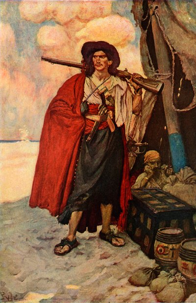 De boekanier was een schilderachtige kerel door after Howard Pyle