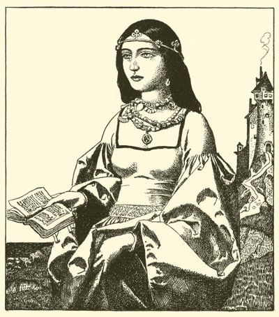 De Dame Belle Isoult door after Howard Pyle