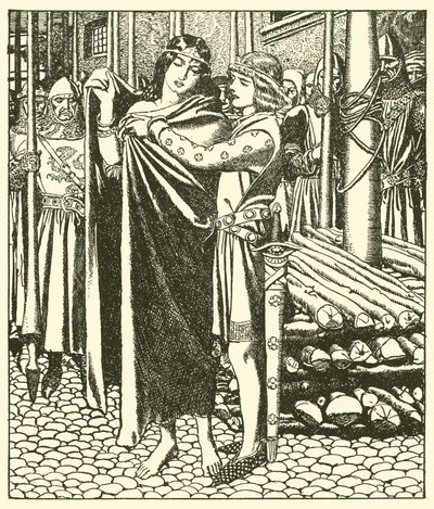 Tristram helpt de Dame Moeya door after Howard Pyle