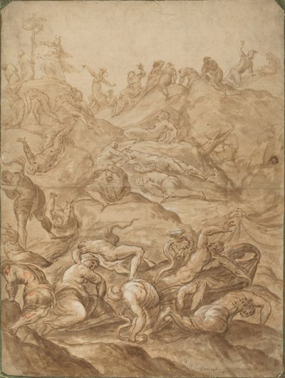 De koperen slang door after Jacopo Tintoretto