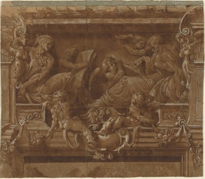 Profeet en Sibylle door after Jacopo Zanguidi Italian 16th Century called Bertoia