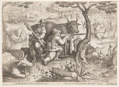 Hertenjacht door after Jan van der Straet, called Stradanus