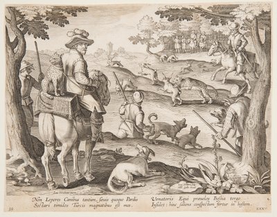 Konijnenjacht door after Jan van der Straet, called Stradanus