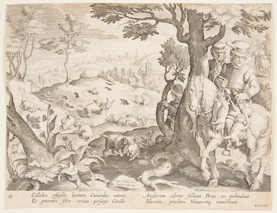 Konijnenjacht door after Jan van der Straet, called Stradanus