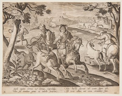 Herten Vangen door after Jan van der Straet, called Stradanus