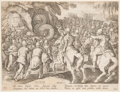 De slang vangen door after Jan van der Straet, called Stradanus