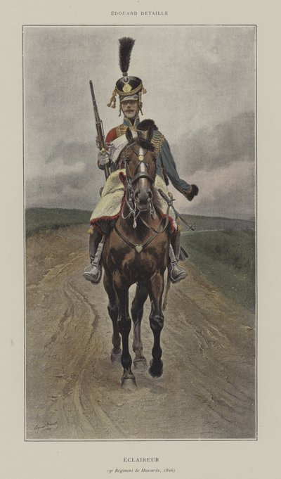 Verkenner, 9e Regiment Huzaren, 1809 door after Jean Baptiste Edouard Detaille