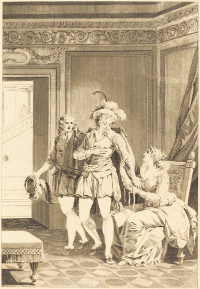 Joconde: Het vertrek door after Jean Jacques François Le Barbier I