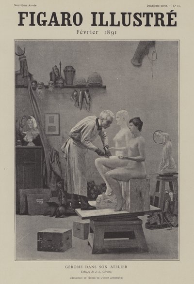 Gerome in Zijn Atelier door after Jean Leon Gerome