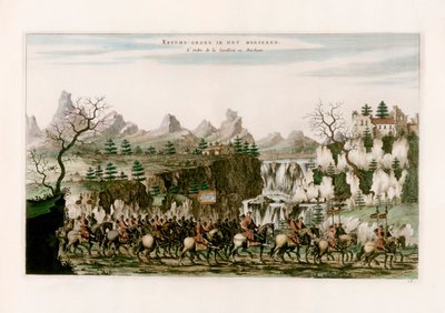 Cavalerie marcheren door after Johannes Nieuhof