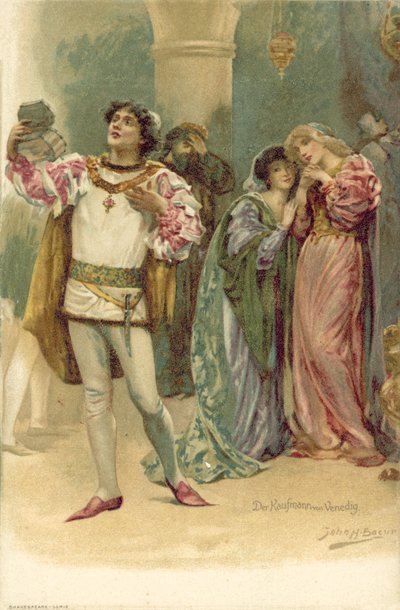Illustratie voor De Koopman van Venetië door after John Henry Frederick Bacon
