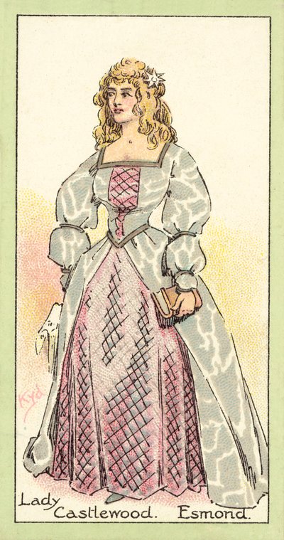 Lady Castlewood, Esmond (chromolitho) door after Joseph Clayton Clarke