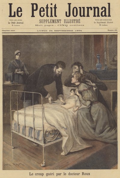 Dokter Emile Roux geneest een kind van kroep door after Lionel Royer