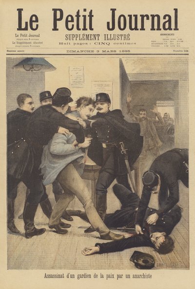 Moord op een politieagent door een anarchist door after Lionel Royer