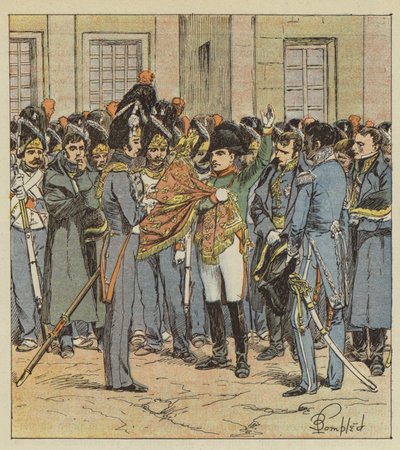 Afscheid van Napoleon van zijn Garde in Fontainebleau door after Louis Charles Bombled