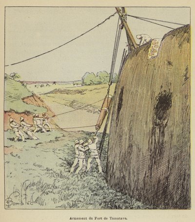 Bewapening van het fort van Tamatave door after Louis Charles Bombled