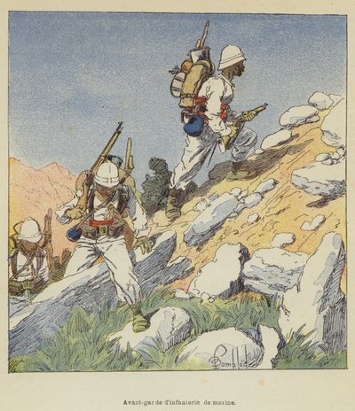 Voorhoede van de mariniersinfanterie door after Louis Charles Bombled