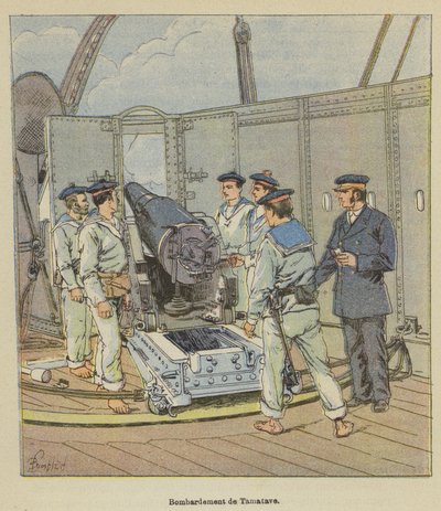 Bombardement van Tamatave door after Louis Charles Bombled