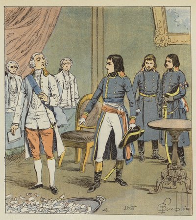 Bonaparte en de graaf van Cobentzel door after Louis Charles Bombled