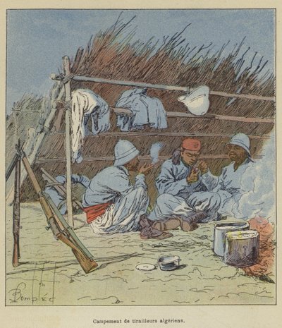 Kampement van Algerijnse scherpschutters door after Louis Charles Bombled