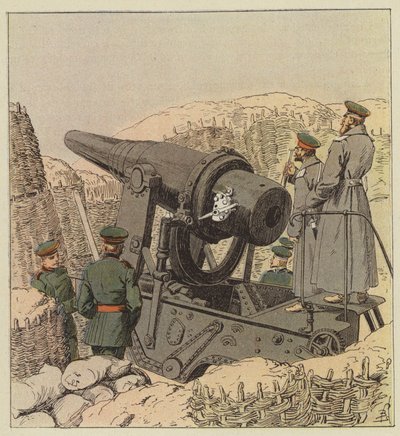 Russisch kustkanon van 9 inch door after Louis Charles Bombled