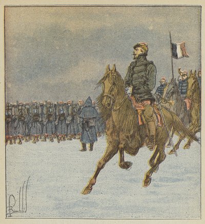 Chanzy en zijn staf inspecteren de slaglinie voor het gevecht van 8 december door after Louis Charles Bombled