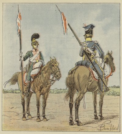 Chevau-legers, Franse lansiers, Poolse lansiers door after Louis Charles Bombled