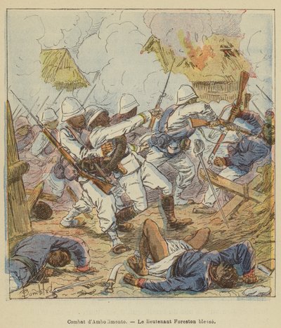 Gevecht bij Ambodimonto, luitenant Foreston gewond door after Louis Charles Bombled