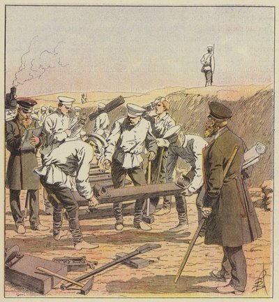 Bouw van de Transsiberische spoorlijn door after Louis Charles Bombled