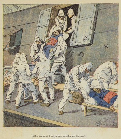 Zieken ontscheept in Algiers van de Shamrock door after Louis Charles Bombled