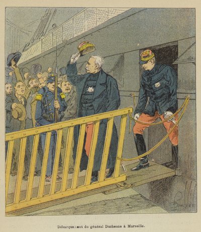Ontscheping van generaal Duchesne in Marseille door after Louis Charles Bombled