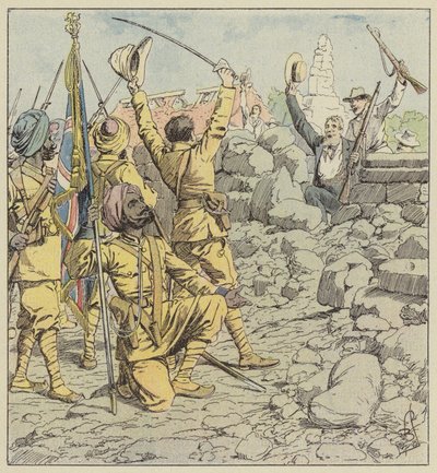 Bevrijding van de legaties, binnenkomst van de Sikhs door after Louis Charles Bombled