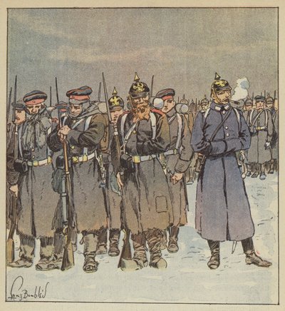 Ontberingen van sommige Pruisische troepen door after Louis Charles Bombled