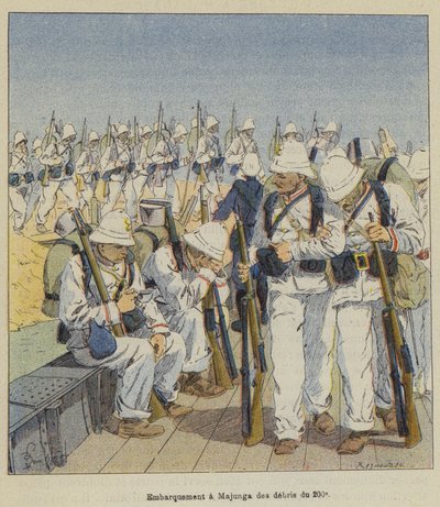 Inscheping in Majunga van de resten van de 200e door after Louis Charles Bombled
