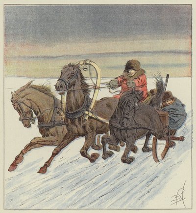 Met een trojka op het Baikalmeer door after Louis Charles Bombled