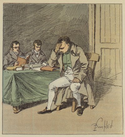 En Napoleon zweeg enkele ogenblikken, met zijn hoofd op een van zijn handen leunend door after Louis Charles Bombled