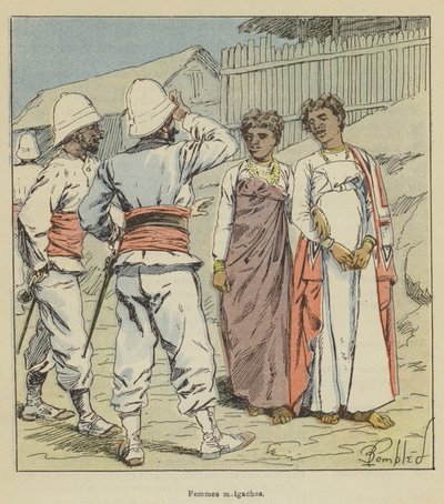 Malagassische vrouwen door after Louis Charles Bombled