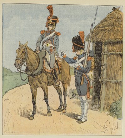 Keizerlijke garde, Voetartillerie en artillerietrein door after Louis Charles Bombled