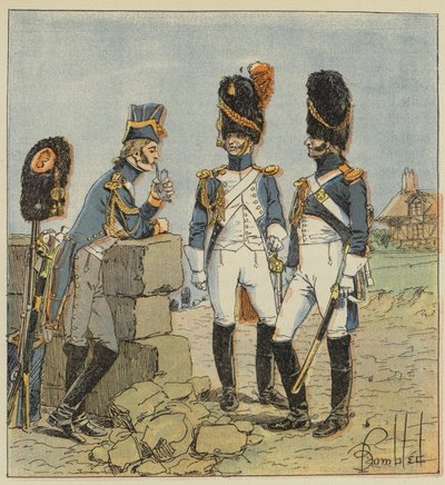 Keizerlijke garde, Grenadiers, Kleine tenue, Grote tenue, Veldtenue door after Louis Charles Bombled