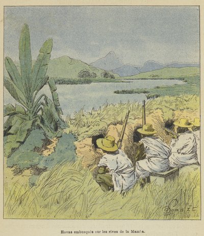 Hovas in hinderlaag langs de oevers van de Mamba door after Louis Charles Bombled