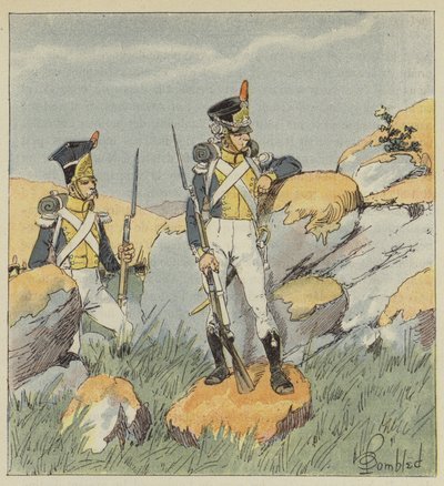 Poolse infanterie, Vistula-regiment, Fuselier en grenadier door after Louis Charles Bombled
