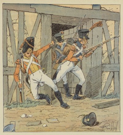 Zwitserse infanterie, Grenadier van het 1e regiment, Fuselier van het 2e en 3e regiment door after Louis Charles Bombled