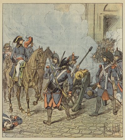 Dag van 13 vendemiaire, Bonaparte laat de secties van Saint-Roch beschieten door after Louis Charles Bombled