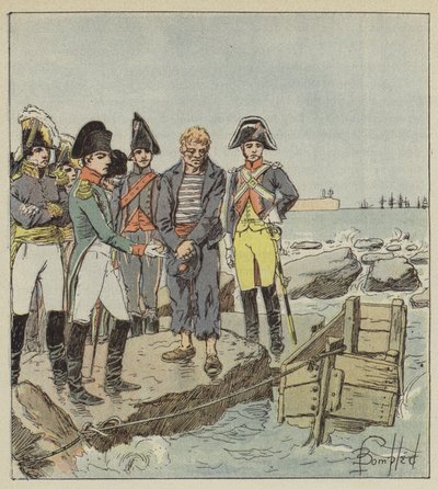 De Keizer en de Engelse zeeman in het kamp van Boulogne door after Louis Charles Bombled