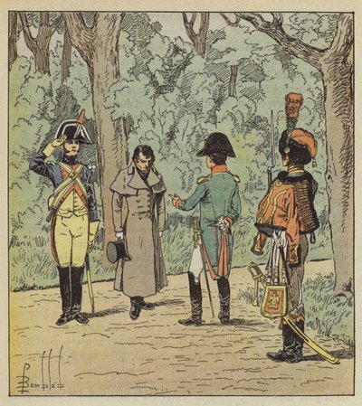 De Keizer ondervraagt een spion in het Elysee door after Louis Charles Bombled