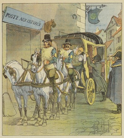De Keizer stapt in de koets van Marie-Louise door after Louis Charles Bombled
