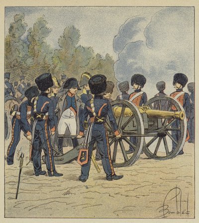 De Keizer richt zelf de stukken van de garde, in Montereau door after Louis Charles Bombled